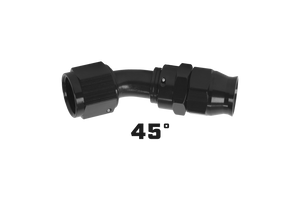 Aeromotive PTFE Hose End - AN-06 - 45 Deg - Black Anodized