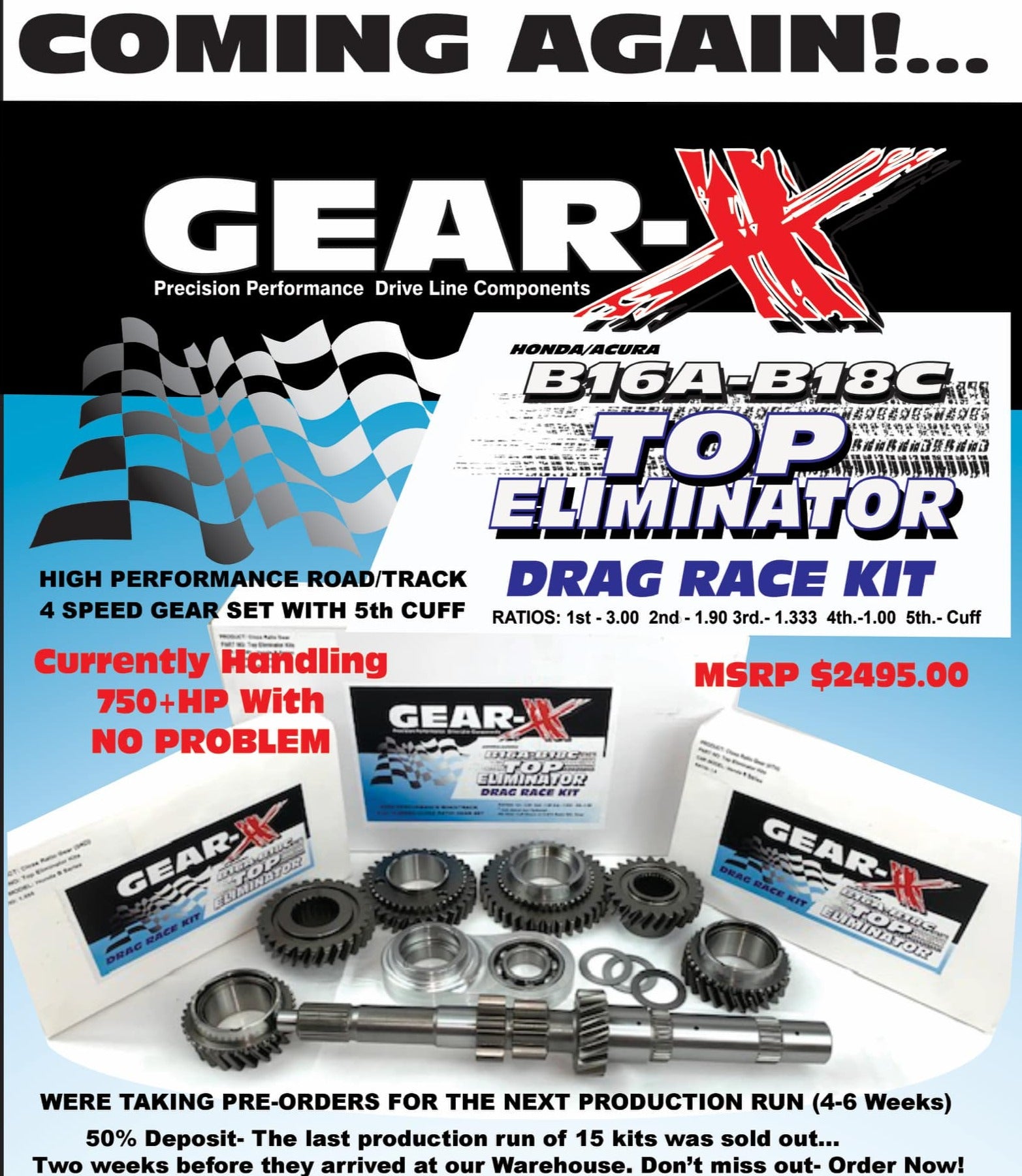 Gear-X Top Eliminator Kit B Series FWD/AWD