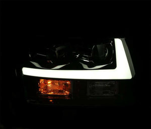 AlphaRex 07-13 Chevy Tahoe PRO-Series Projector Headlights Plank Style Gloss Blk w/Activation Light